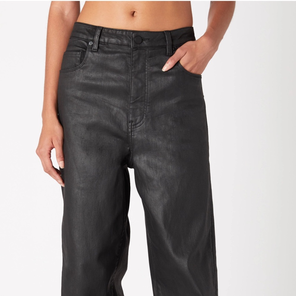 blankNYC Coated Black Franklin Wide Leg High Waisted Spartacus Jeans - Picture 11 of 14